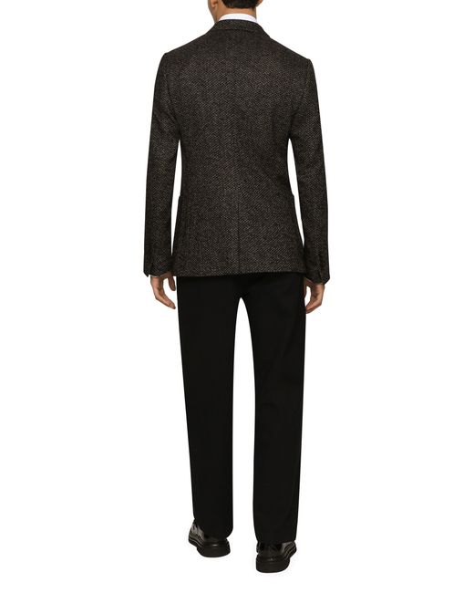 Dolce & Gabbana Black Stretch Alpaca And Wool Tweed Single-breasted Jacket for men