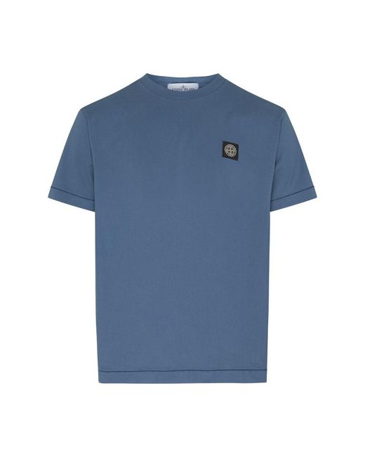 Stone Island Blue Logo T-shirt for men