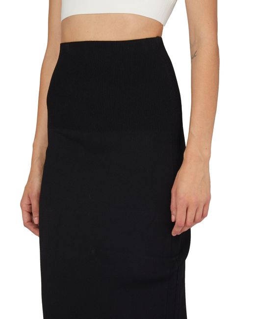 Victoria Beckham Black Vb Body Fitted Midi Skirt