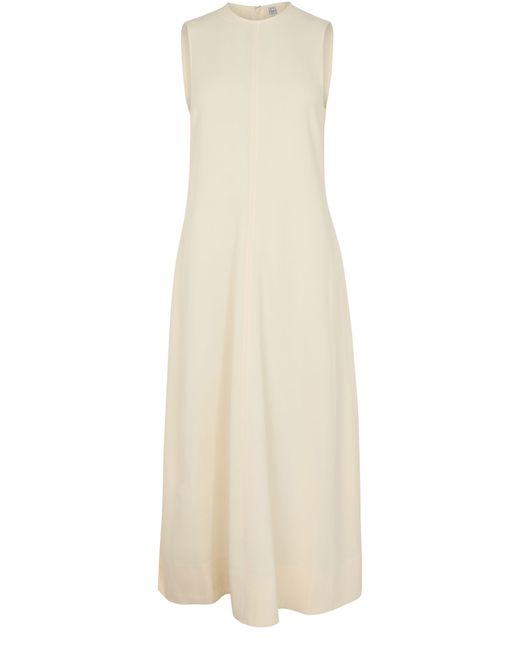 Totême  Natural Langes Webkleid Mit Streifen