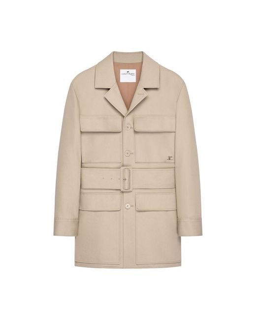 Manteau Utilitaire Ceinturé Courreges en coloris Natural