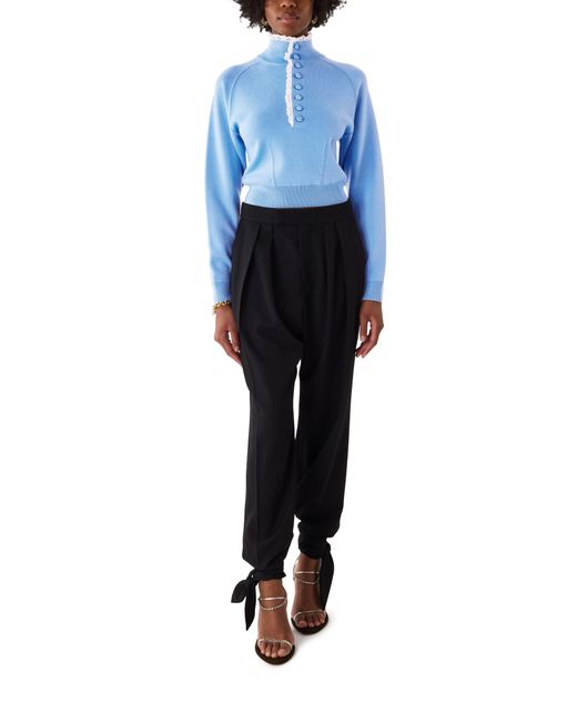 Chloé Blue Button-Neck Sweater