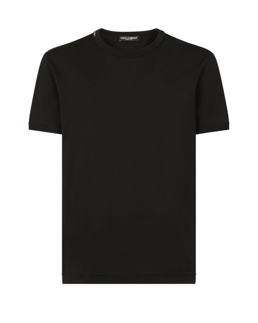 Dolce & Gabbana Black Cotton T-shirt With Logo for men