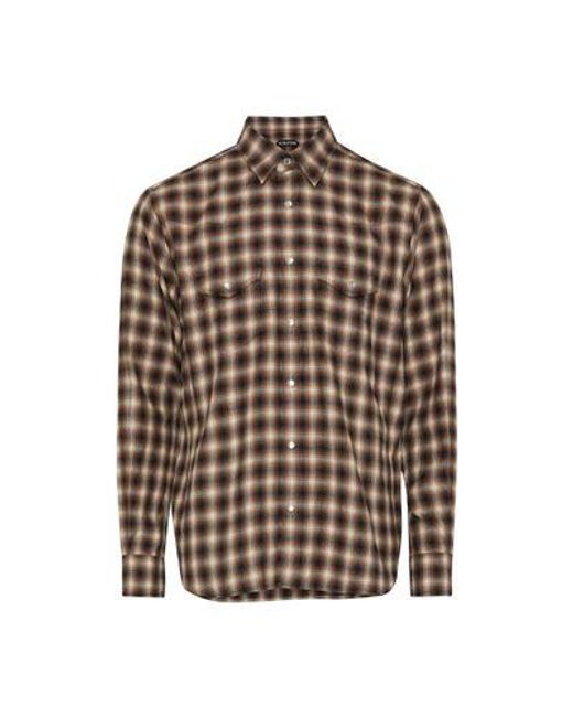 Tom Ford Brown Long-Sleeve Cowboy Shirt for men