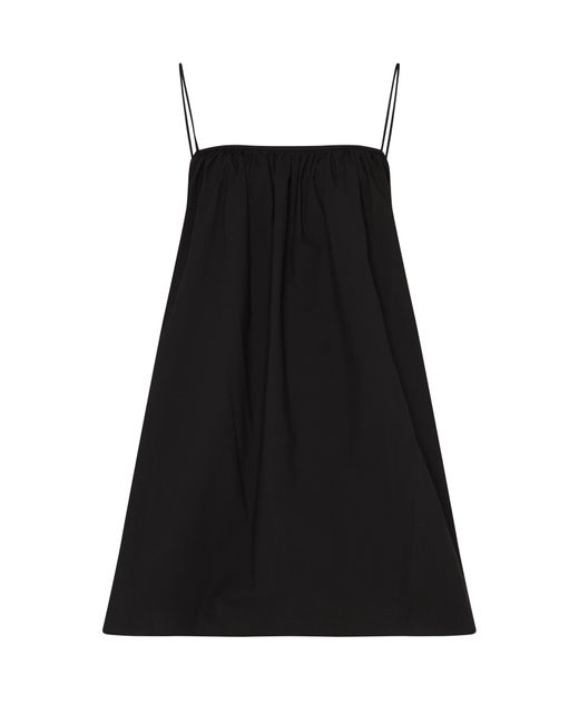 Matteau Black Mini Dress In Organic Cotton