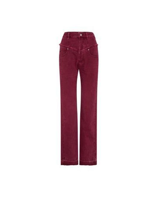 Isabel Marant Red Noemie Straight-Cut Jeans