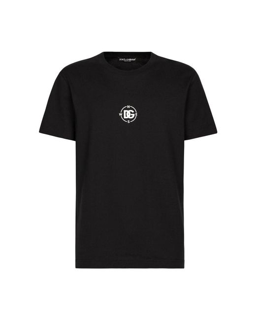 Dolce & Gabbana Black Short-Sleeved Cotton T-Shirt for men