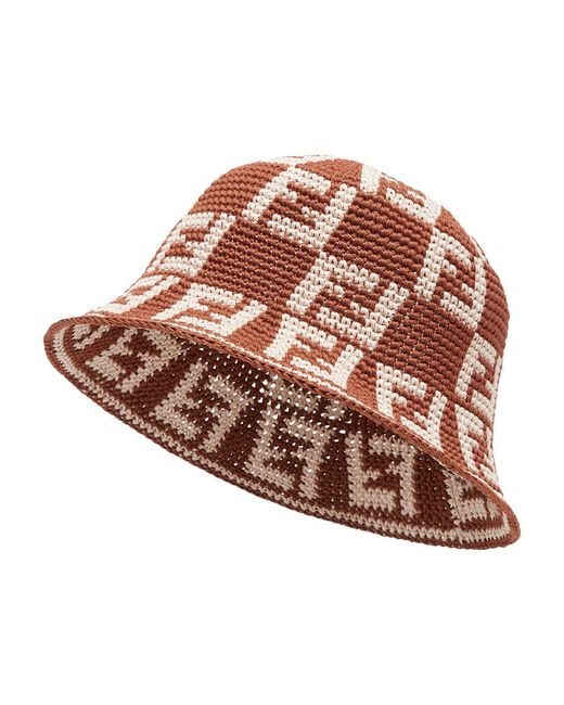 Fendi Brown Narrow-Brimmed Cloche Hat