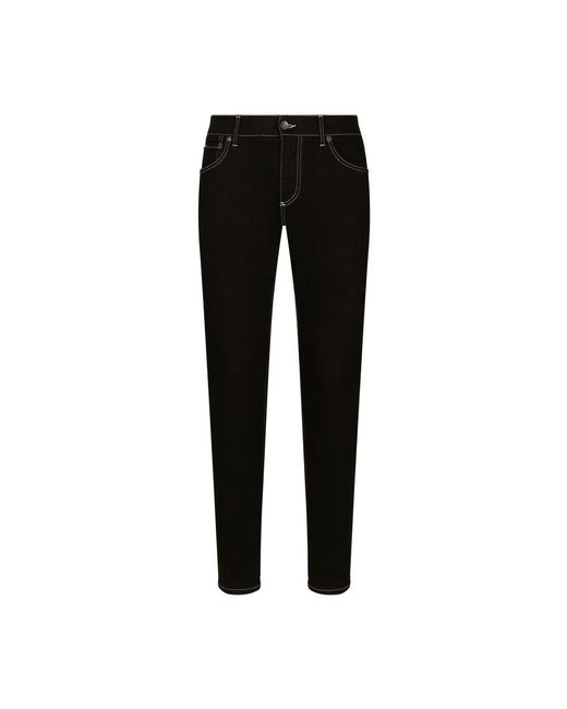 Dolce & Gabbana Black Slim-fit Stretch Denim Jeans for men