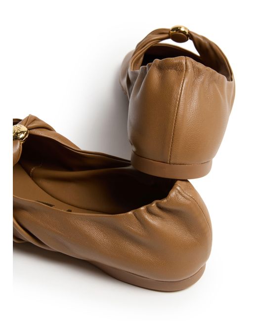 Loewe Brown Pebble Ballerinas