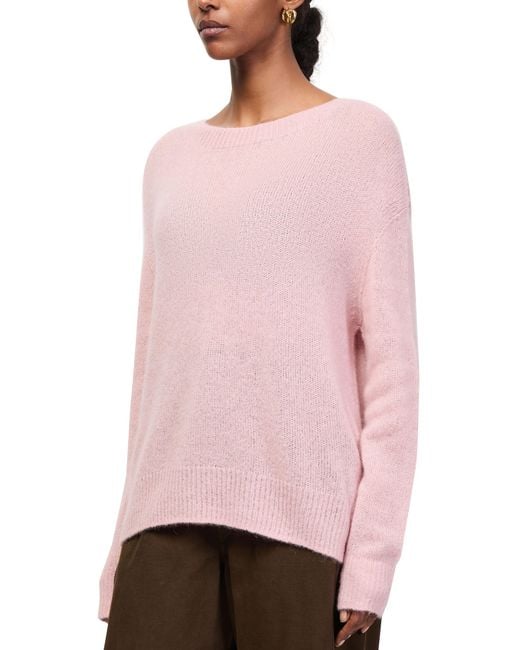 Bompard Pink Cashmere And Silk Round-Neck Sweater