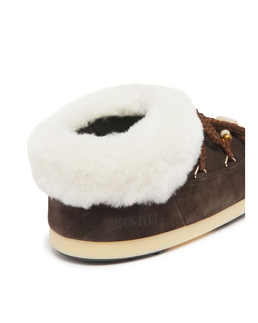 サンダル・ミュール MOON BOOT Suede Beads Mules Brown Moon Boot Suede Beads Mules in Brown | Lyst