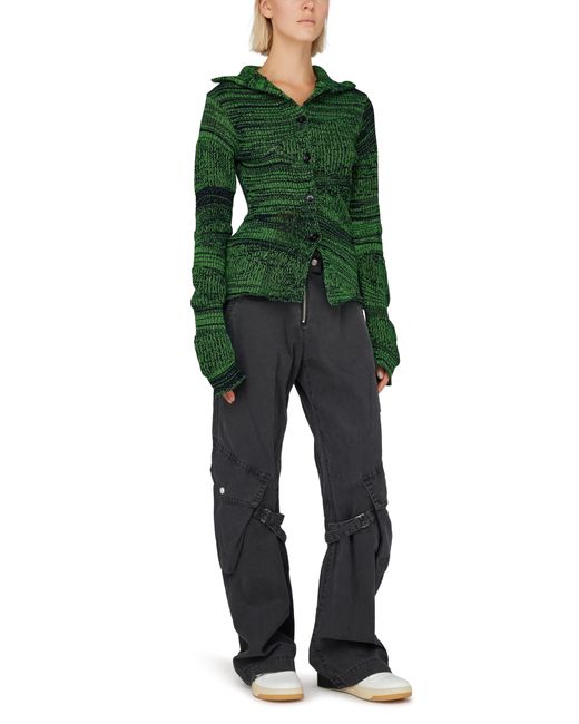 Acne Green Distorted Cardigan
