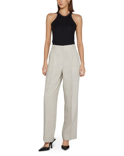 Rohe White Wide Leg Double Pleated Trousers