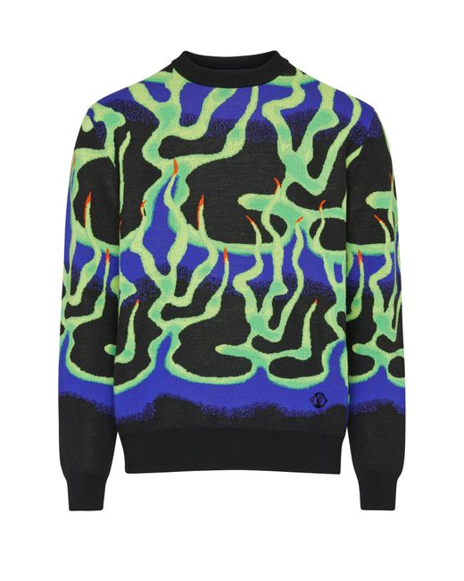 Pull a col rond graphique Louis Vuitton pour homme en coloris Bleu Lyst