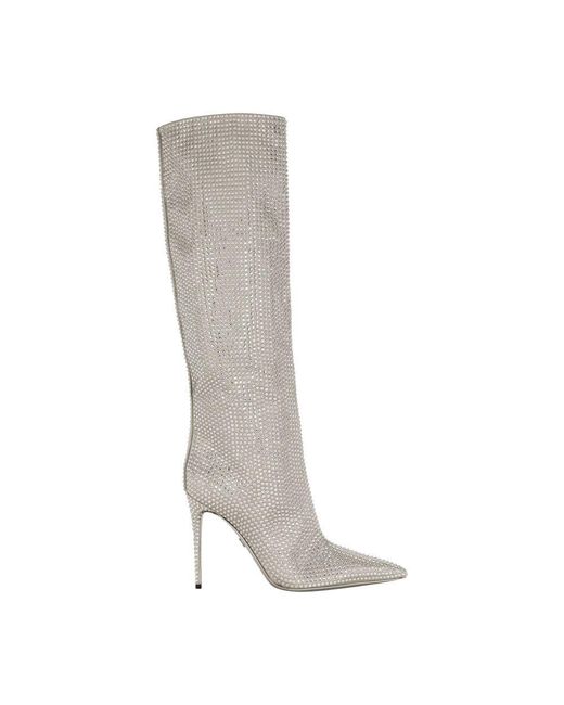 Dolce & Gabbana Gray Kim Rhinestone Boots