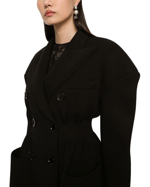 Dolce & Gabbana Black Double-breasted Pea Coat
