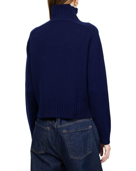 Bompard Blue Cashmere High-Necked Sweater