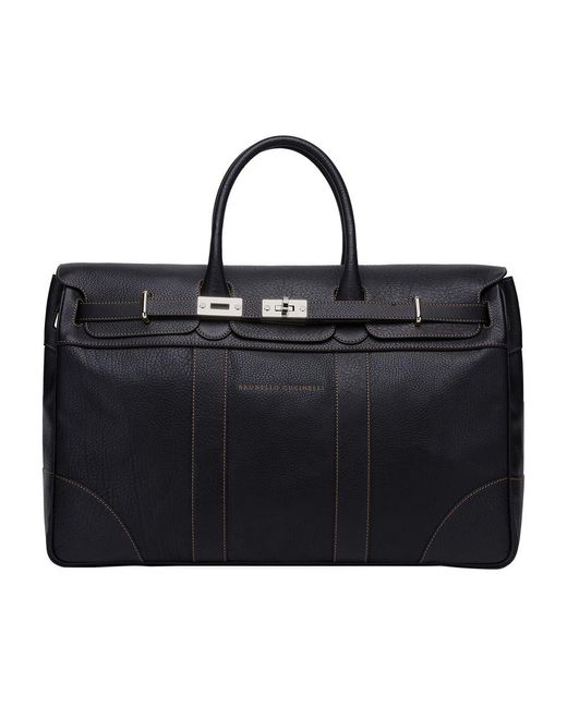 Brunello Cucinelli Black Weekender Bag for men