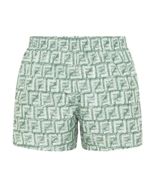 Fendi Green Swim Shorts for men