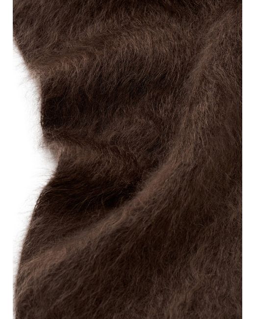 Soft Goat Brown Brushed Scarf