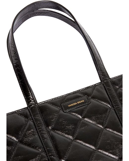 Vanessa Bruno Black Xl Quilted Leather Tote Bag