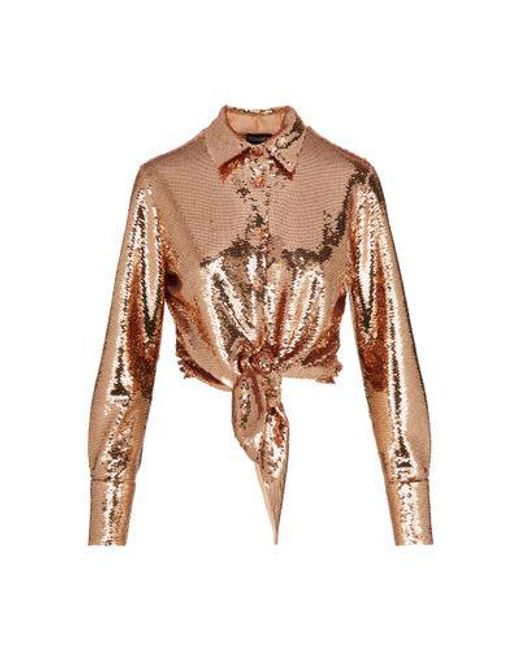 Tom Ford Brown Sequin Long-Sleeve Shirt