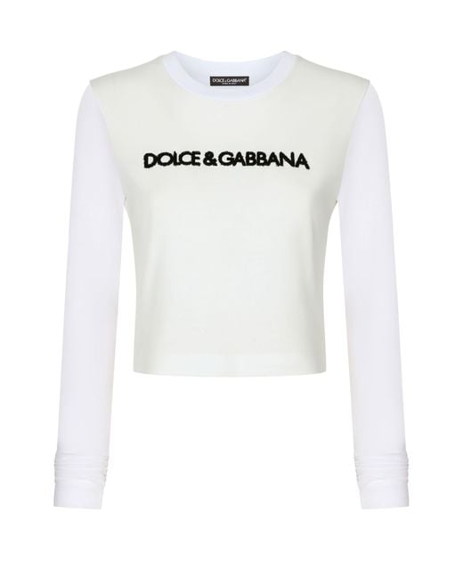 Dolce & Gabbana White Long-sleeved T-shirt