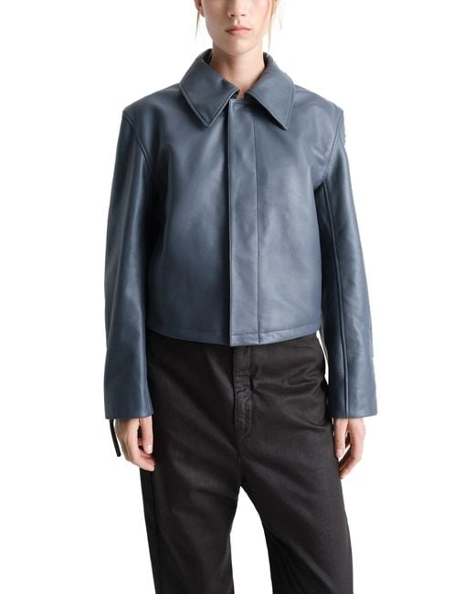 Lemaire Blue Square Cropped Jacket