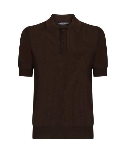 Dolce & Gabbana Brown Cotton Polo-shirt for men