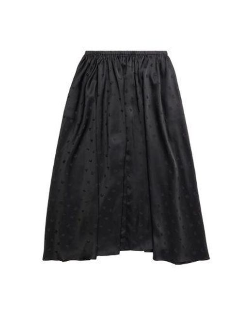 Balenciaga Black Logo Letters Midi Skirt