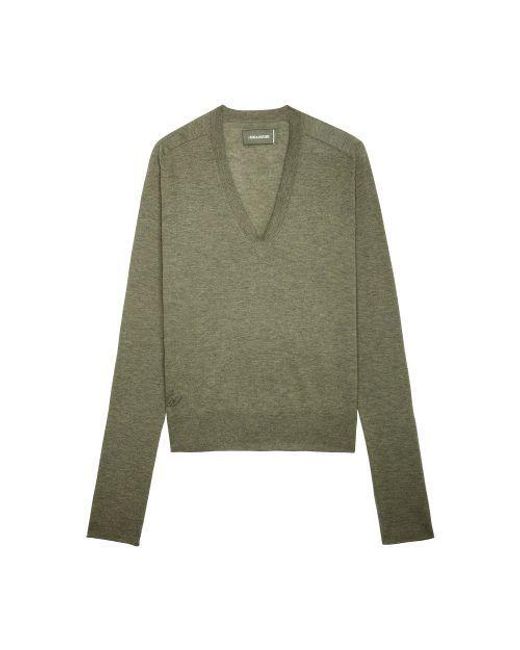 Zadig & Voltaire River Cashmere Jumper in Green | Lyst