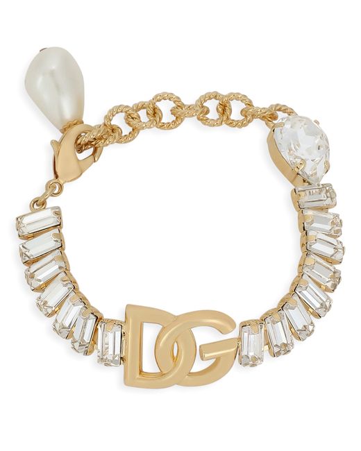 Dolce & Gabbana Metallic Bracelet With Rhinestones