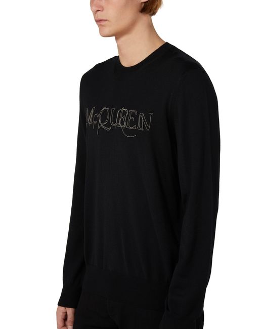 Alexander McQueen Black T-shirt À Manches Longues for men