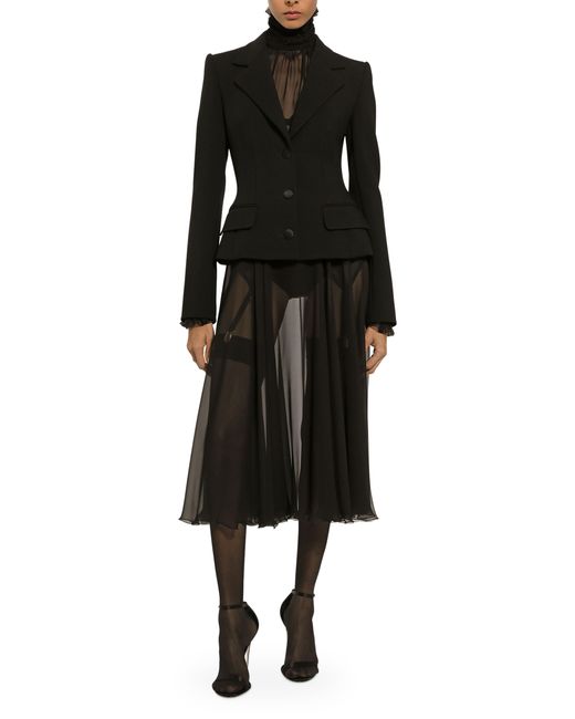 Dolce & Gabbana Black Single-Breasted Wool Dolce Jacket