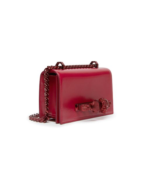 Alexander McQueen Red Mini Jeweled Satchel Bag