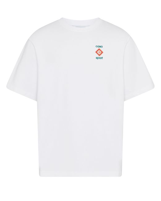 Casablancabrand 3D bedrucktes Oversized T-Shirt Casa Sport Icon in White für Herren