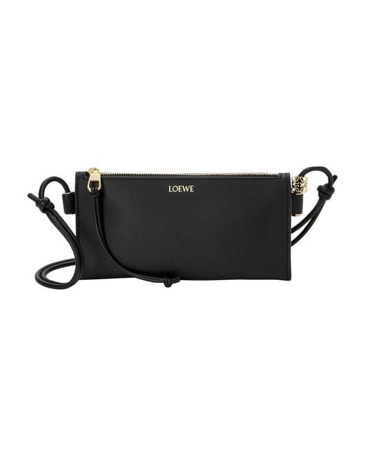 Loewe Black Joya Pochette Aus Schwarzem Kalbsnappa