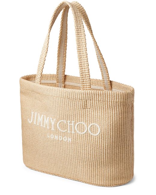 Jimmy Choo Natural Woven Beach Tote Bag