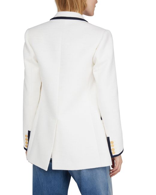 Veste blazer tweed Valentino Garavani en coloris White