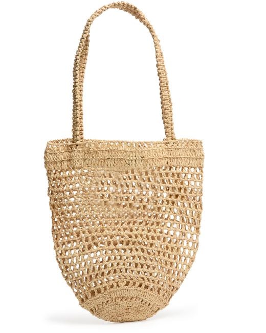 Chloé Metallic Summer Banana Small Raffia Tote Bag