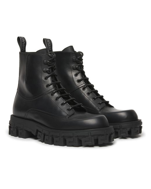 Versace Black Lace-up Boots for men