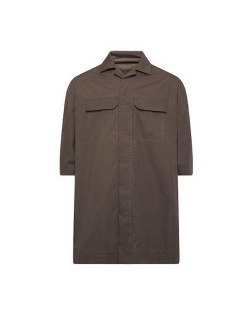Rick Owens Brown Camicia Magnum Tommy Shirt for men