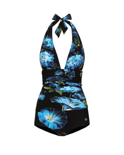 Dolce & Gabbana Blue Einteiliger Badeanzug
