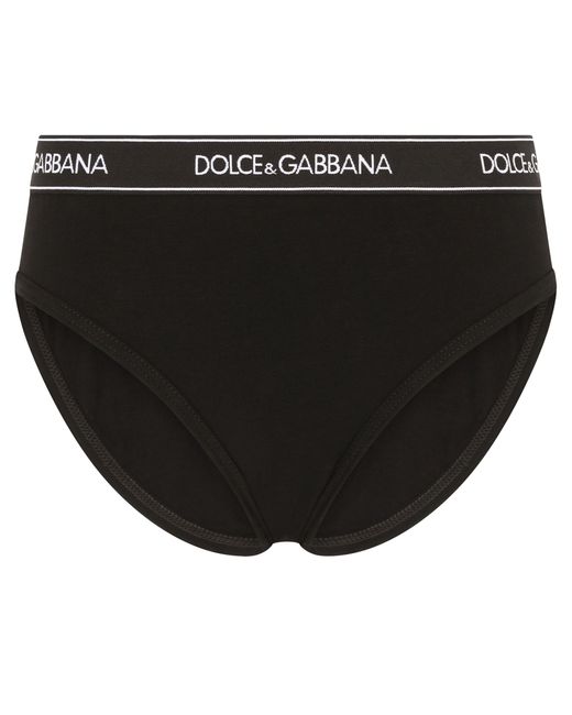 Dolce & Gabbana Black Jersey Briefs With Branded Elastic