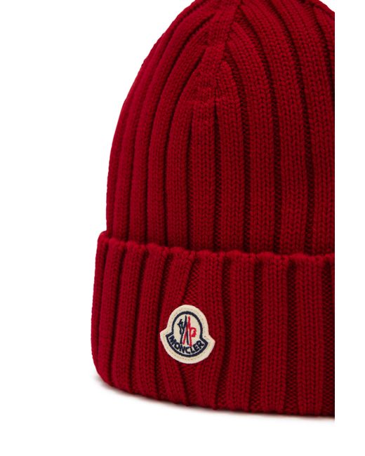 Moncler Red Mütze Mit Logo