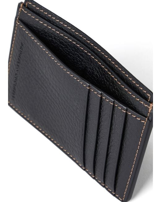 Brunello Cucinelli Black Calfskin Cardholder for men