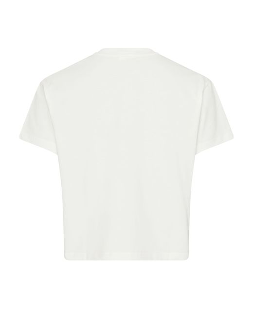 Courreges White Cropped V Neck T-Shirt