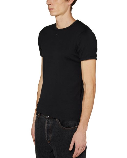 Courreges Black Bumpy Contrast T-shirt for men