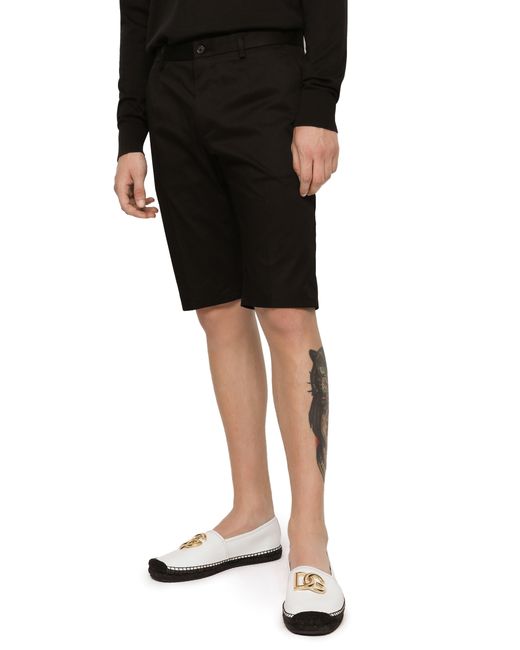 Short en coton extensible Dolce & Gabbana pour homme en coloris Black